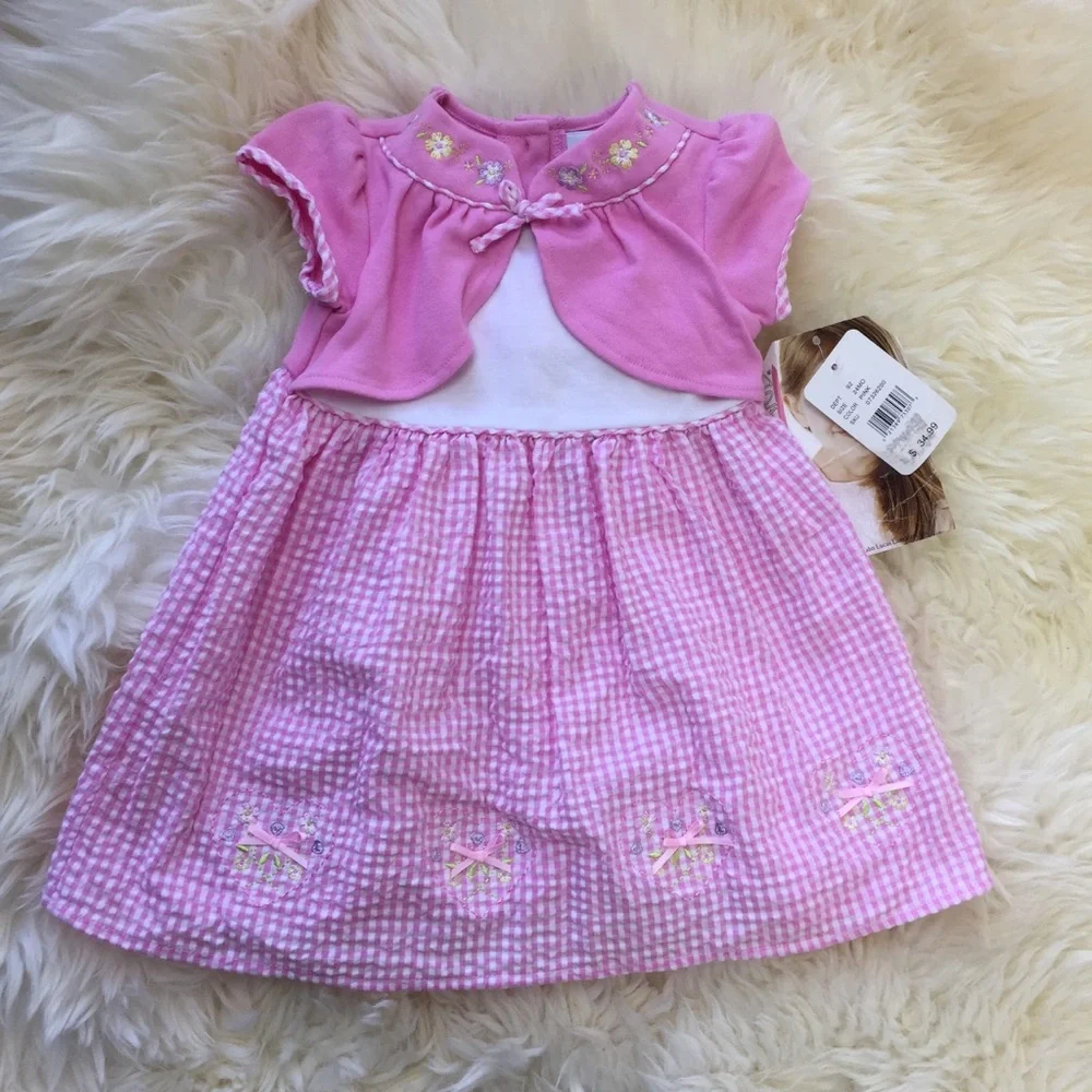 Youngland Pink Dress Set Infant 24 Months NWT